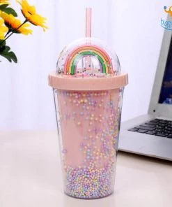 Big Daddy Pastel Rainbow Sipper Bottle With Straw