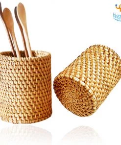 AmyLi Rattan Desk Organizer