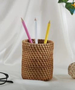 AmyLi Rattan Desk Organizer