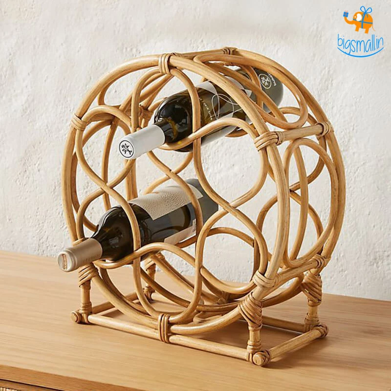Hollyhock Father's Day Rattan Wine Rack