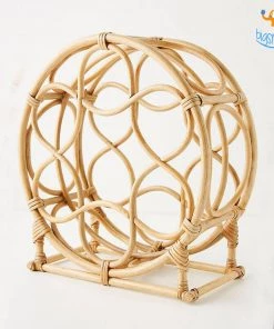 Hollyhock Father's Day Rattan Wine Rack