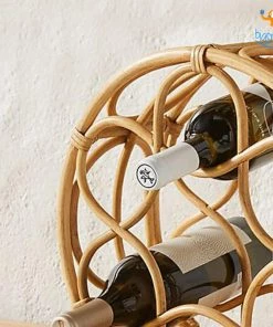 Hollyhock Father's Day Rattan Wine Rack