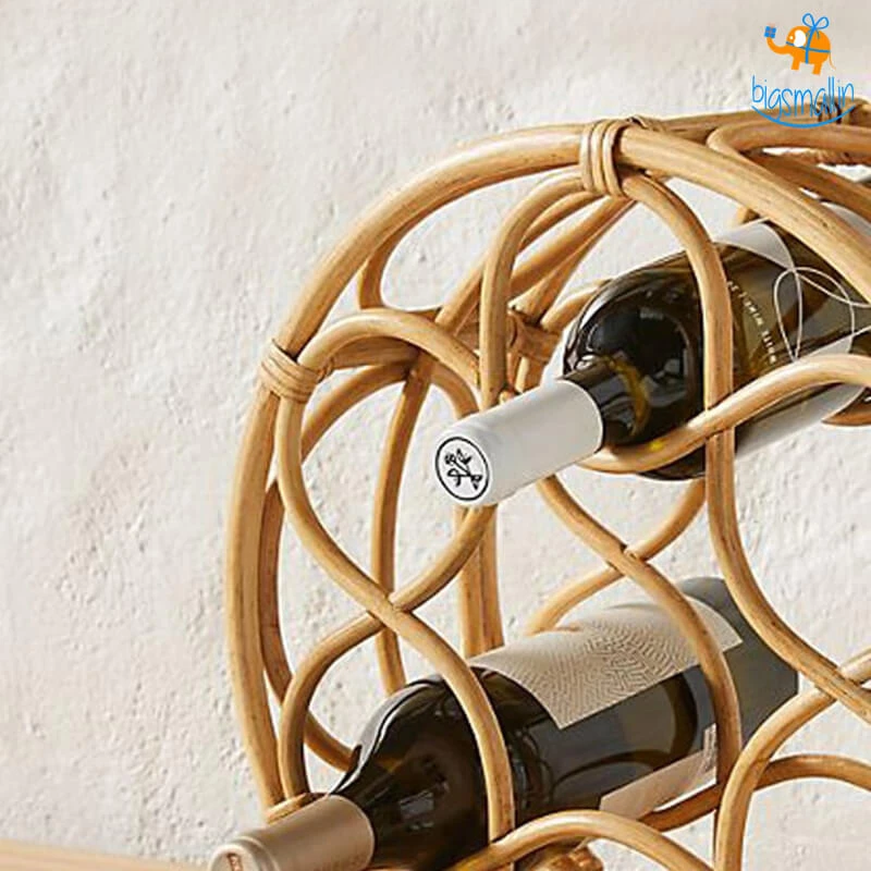 Hollyhock Father's Day Rattan Wine Rack