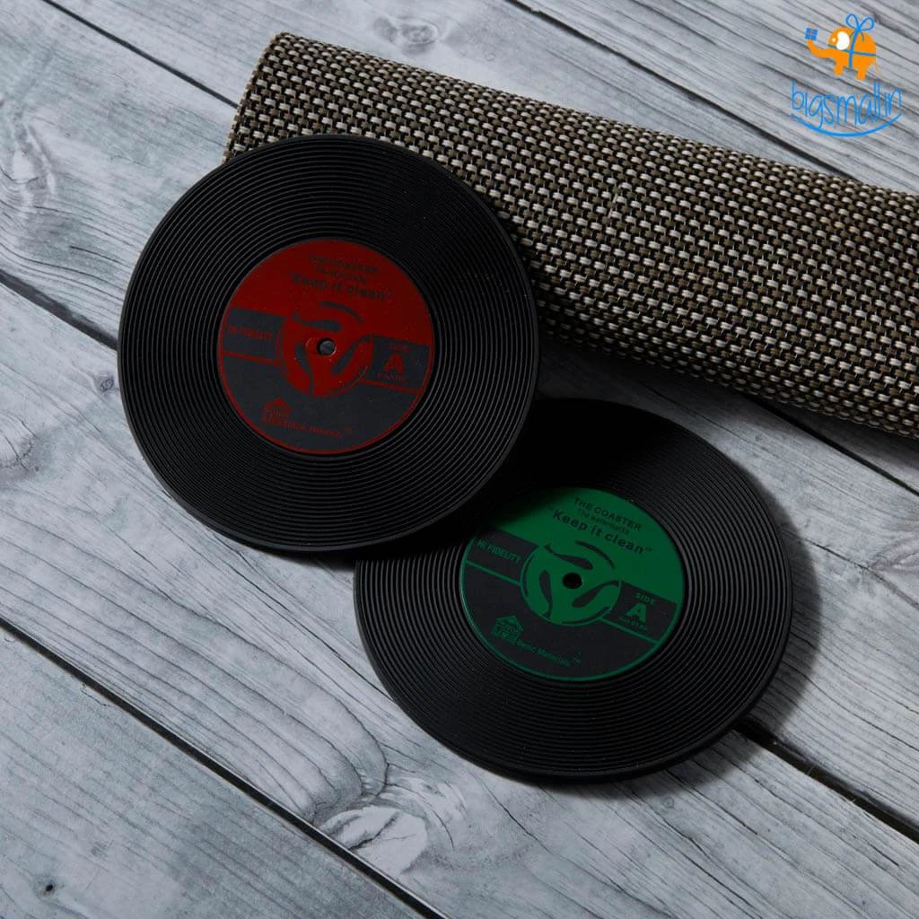 Akshay Mumbai Importer Record Coasters - Set Of 2
