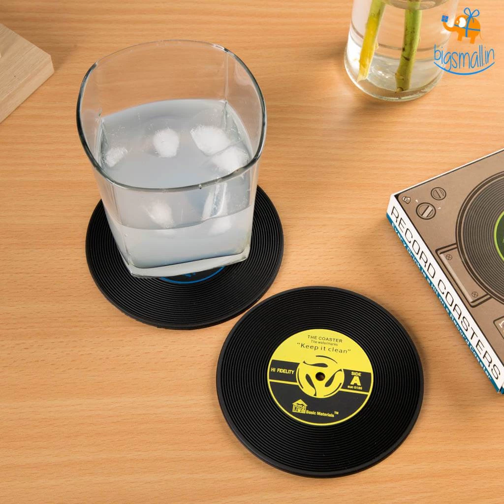 Akshay Mumbai Importer Record Coasters - Set Of 2