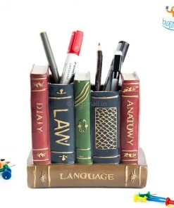 Bigsmall_hmk Retro Book Resin Stationery Holder - Hand Painted