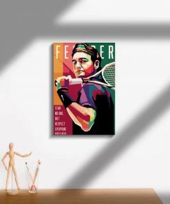 Bigsmall_cc Roger Federer Wooden Wall Art Father's Day