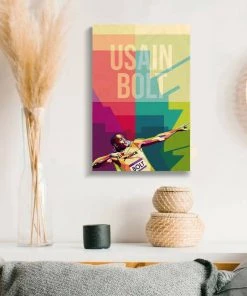 Bigsmall_cc Usain Bolt Wooden Wall Art Father's Day