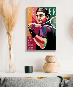 Bigsmall_cc Roger Federer Wooden Wall Art Father's Day