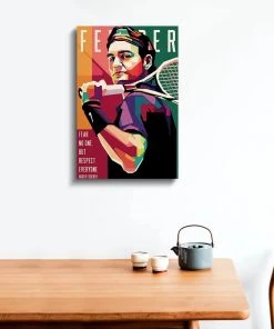 Bigsmall_cc Roger Federer Wooden Wall Art Father's Day