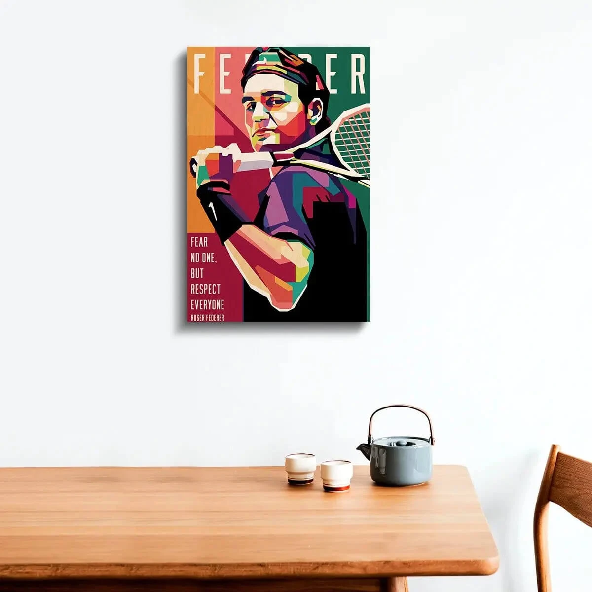 Bigsmall_cc Roger Federer Wooden Wall Art Father's Day