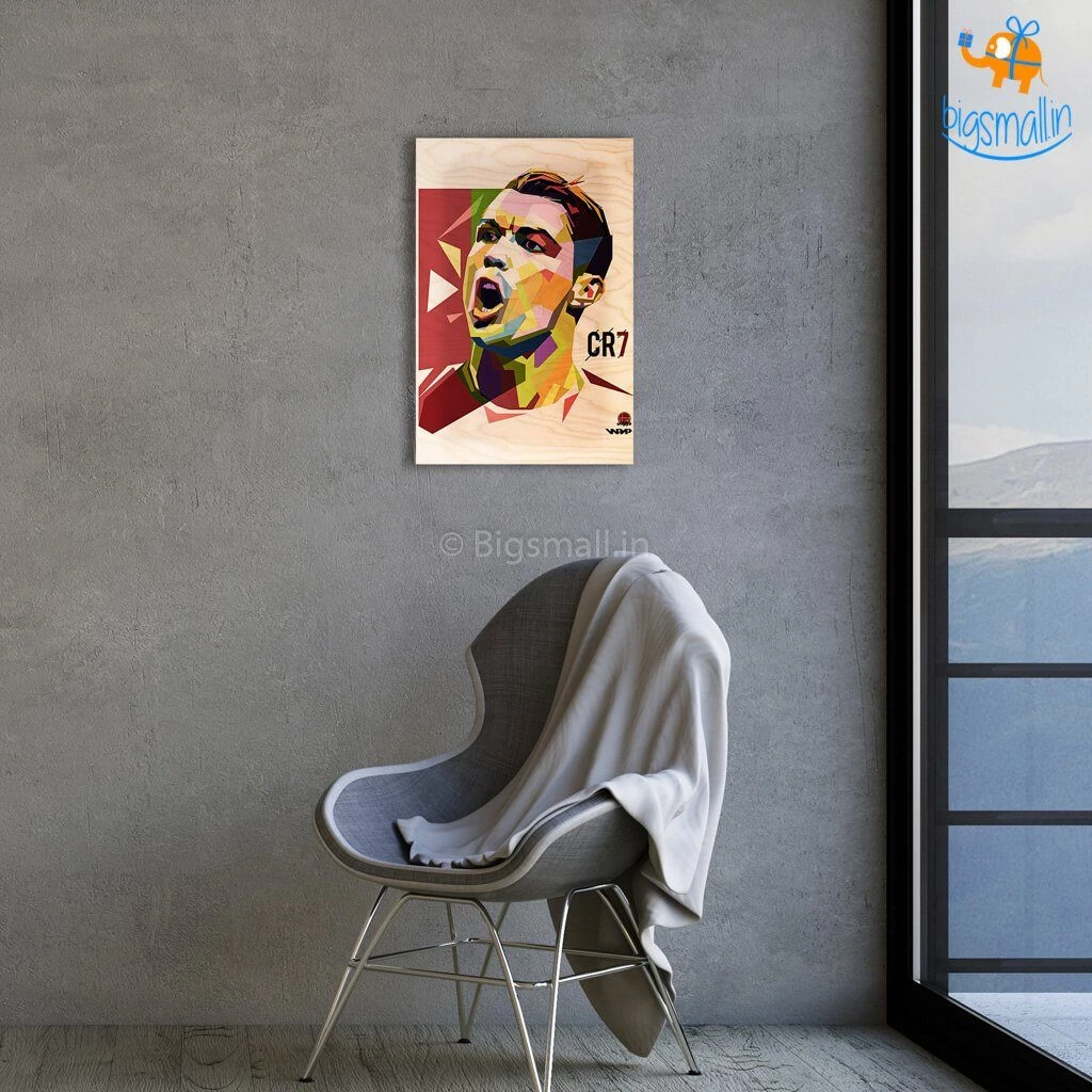 Bigsmall_cc Footballer Printed Wooden Poster
