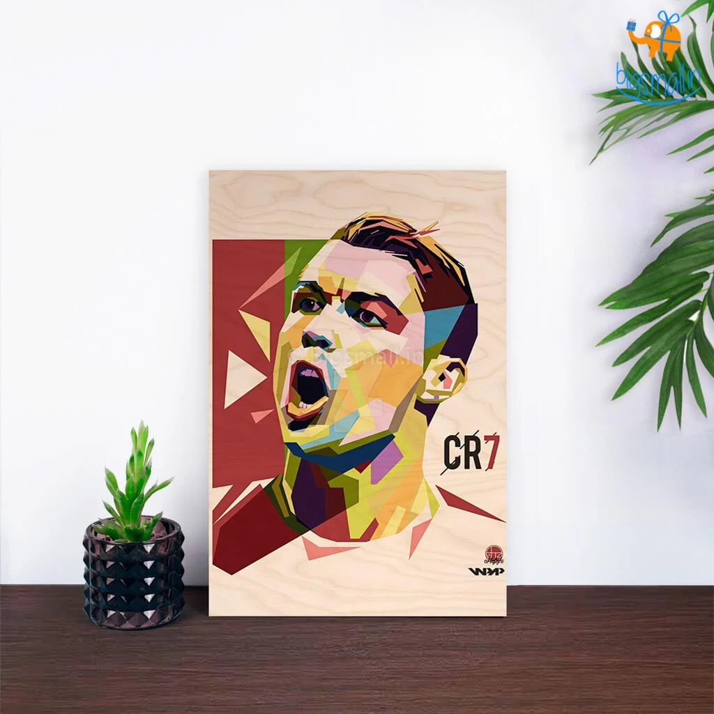 Bigsmall_cc Footballer Printed Wooden Poster
