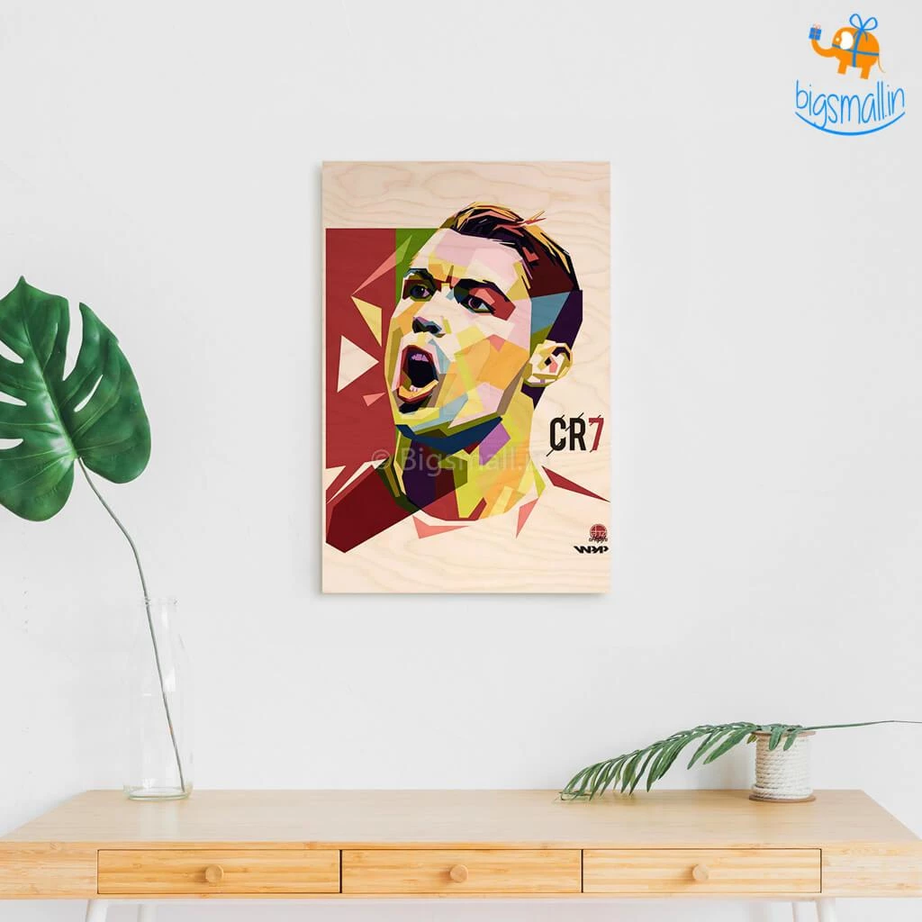 Bigsmall_cc Footballer Printed Wooden Poster