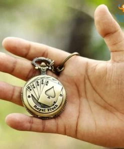 Bigsmall_hmk Royal Flush Pocket Watch Keychain Father's Day