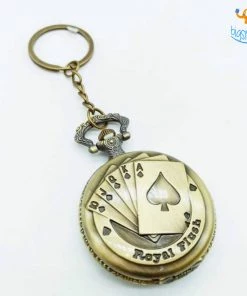 Bigsmall_hmk Royal Flush Pocket Watch Keychain Father's Day