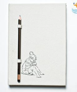 Writenery Nerd Girl Leatherette Notebook With Pencil Holder