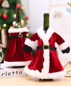 Coral Tree All Of It Mr. & Mrs. Claus Wine Bottle Covers - Set Of 2