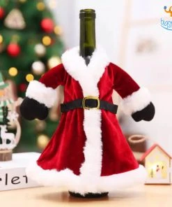 Coral Tree All Of It Mr. & Mrs. Claus Wine Bottle Covers - Set Of 2