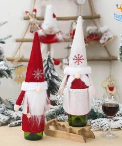 Coral Tree Santa Claus Felt Wine Bottle Covers - Set Of 2 All Of It
