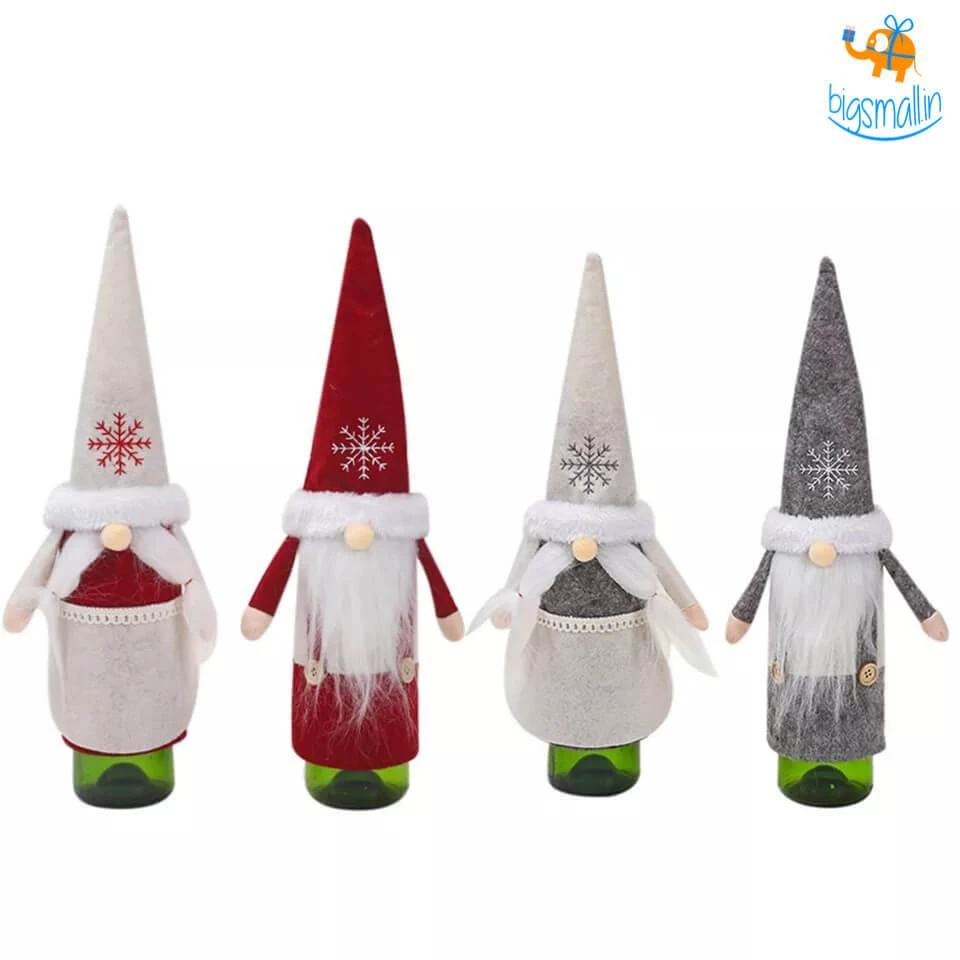 Coral Tree Santa Claus Felt Wine Bottle Covers - Set Of 2 All Of It