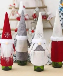 Coral Tree Santa Claus Felt Wine Bottle Covers - Set Of 2 All Of It