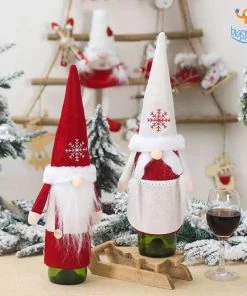 Coral Tree Santa Claus Felt Wine Bottle Covers - Set Of 2 All Of It