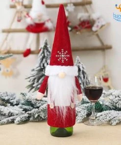 Coral Tree Santa Claus Felt Wine Bottle Covers - Set Of 2 All Of It