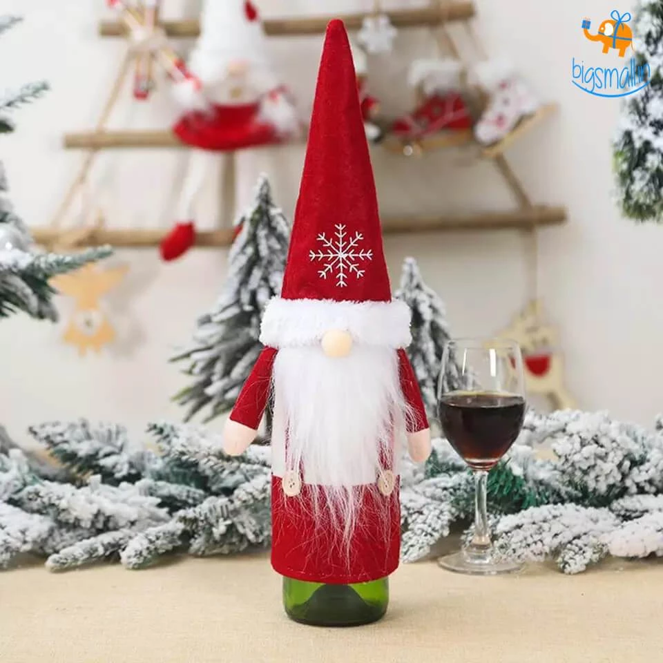 Coral Tree Santa Claus Felt Wine Bottle Covers - Set Of 2 All Of It