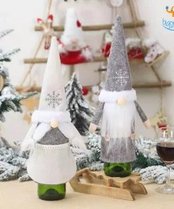 Coral Tree Santa Claus Felt Wine Bottle Covers - Set Of 2 All Of It