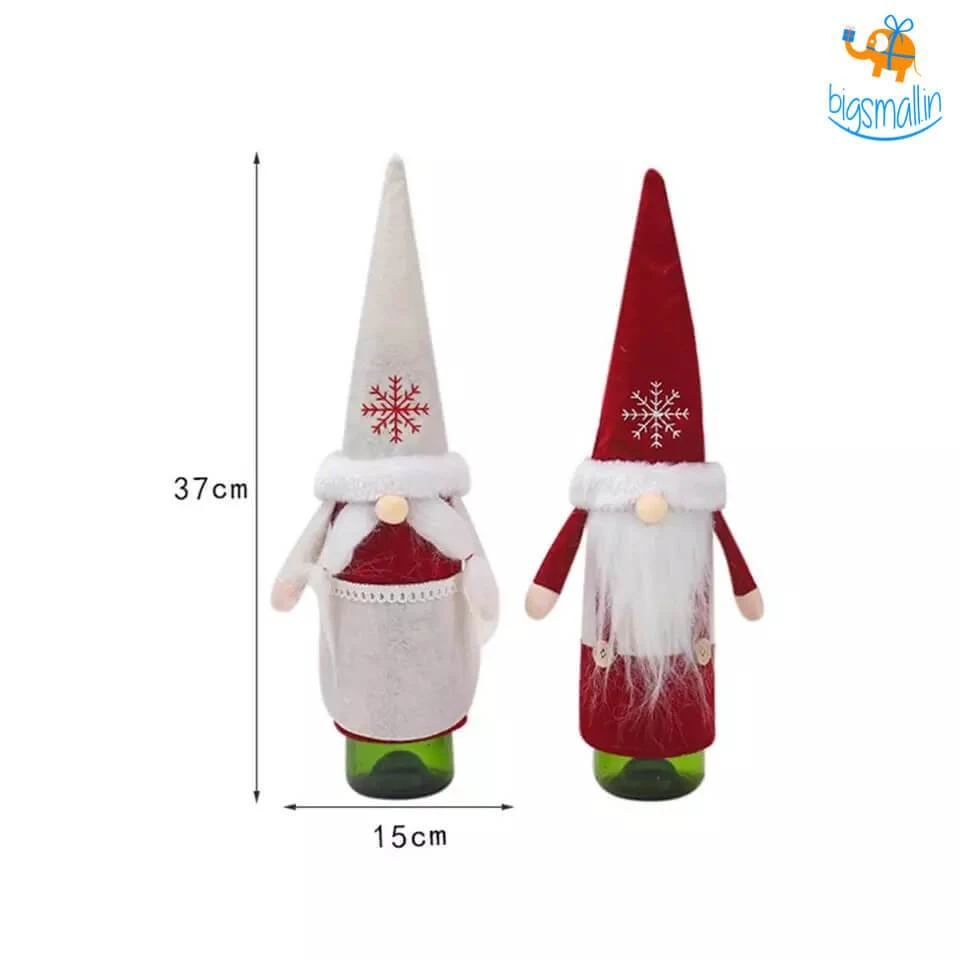 Coral Tree Santa Claus Felt Wine Bottle Covers - Set Of 2 All Of It