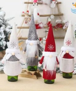 Coral Tree Santa Claus Felt Wine Bottle Covers - Set Of 2 All Of It