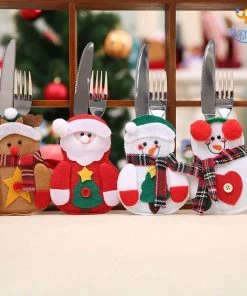 Coral Tree Christmas Cutlery Cover - Pack Of 4