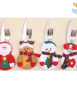 Coral Tree Christmas Cutlery Cover - Pack Of 4