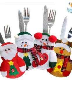Coral Tree Christmas Cutlery Cover - Pack Of 4
