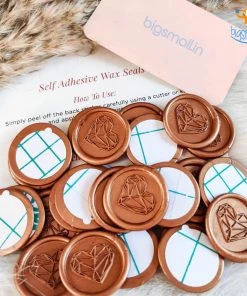 Sparkle Story Self Adhesive Heart Wax Seals - Set Of 10