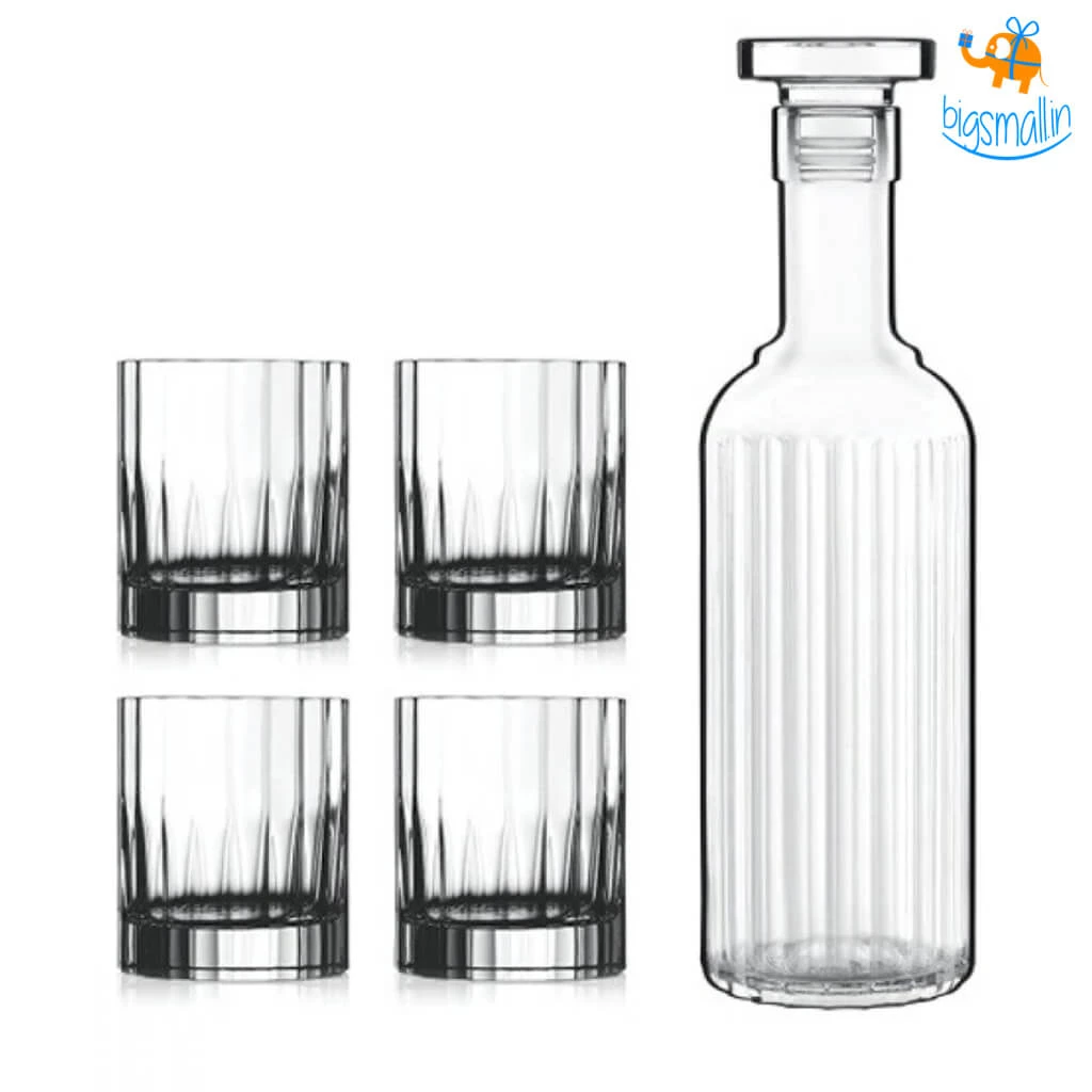 Devnow Whiskey On The Rocks Decanter & Glass Set - 5 Pc