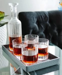 Devnow Whiskey On The Rocks Decanter & Glass Set - 5 Pc