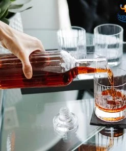 Devnow Whiskey On The Rocks Decanter & Glass Set - 5 Pc