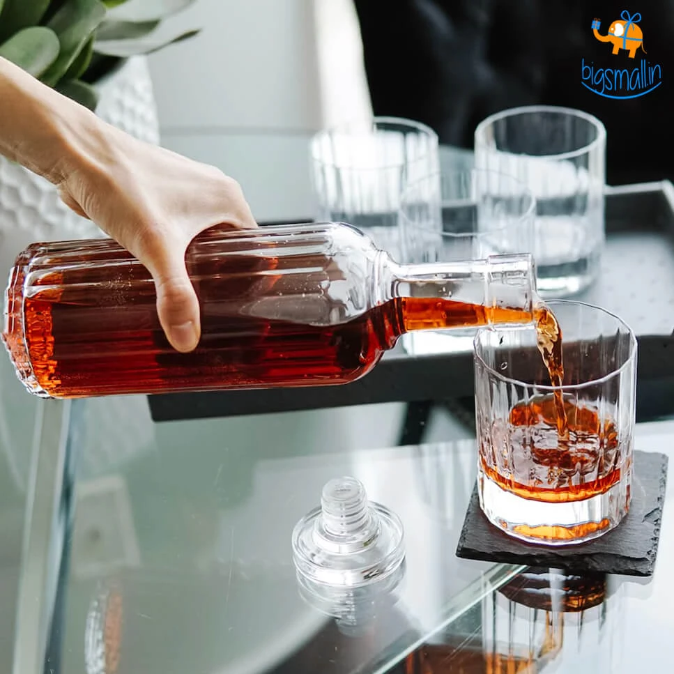 Devnow Whiskey On The Rocks Decanter & Glass Set - 5 Pc