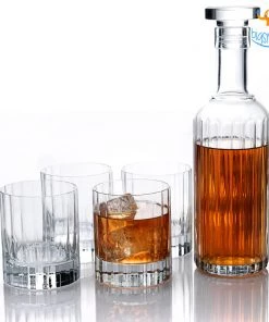 Devnow Whiskey On The Rocks Decanter & Glass Set - 5 Pc