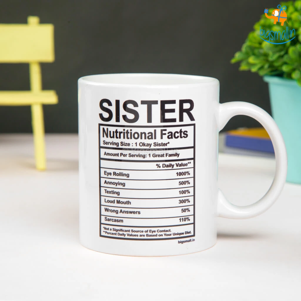 Bigsmall_piu All Of It Sister Nutritional Facts Mug