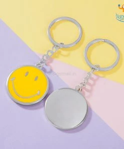 Bigsmall_hmk All Of It Smiley Metallic Keychain
