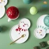 Bigsmall_hmk Snowman Mug With Plate, Lid And Spoon
