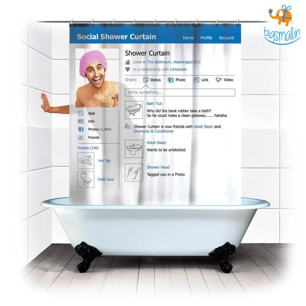 AkshayySB Social Media Shower Curtain All Of It