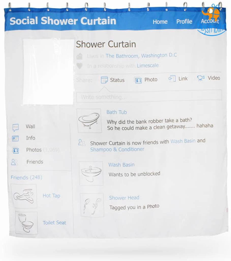 AkshayySB Social Media Shower Curtain All Of It