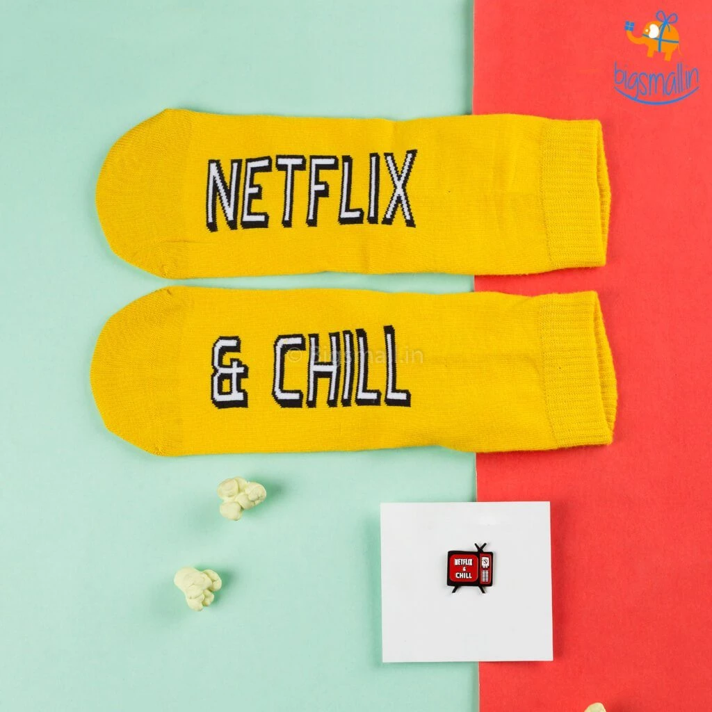 Bigsmall Netflix & Chill Combo - Socks And Pin All Of It