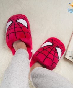 AmyLi Spiderman Plush Slippers (UK 3 - 7) All Of It