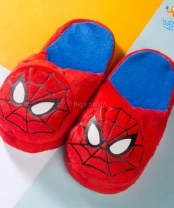 Big Daddy Gifts Spidey Chibi Plush Slippers (Size: Up To UK 3 - 6)