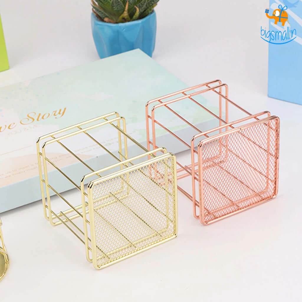 Artnery Simple Square Metallic Pen Stand All Of It